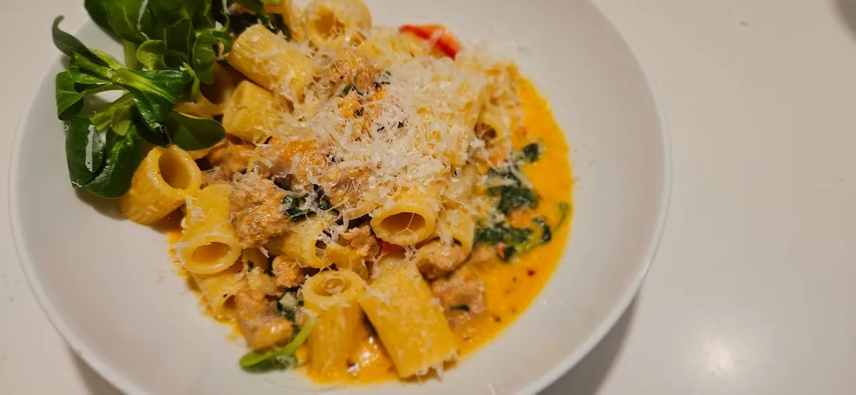 Chorizo og Spinat Pasta