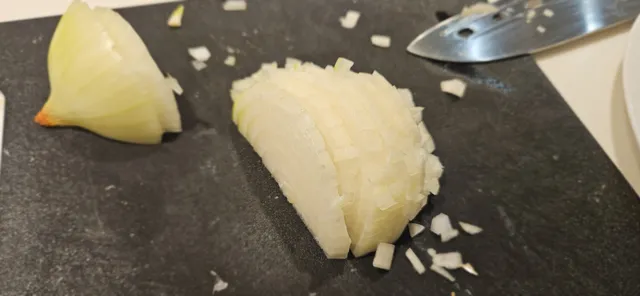 Blend peas, onion, and butter into a smooth puree.