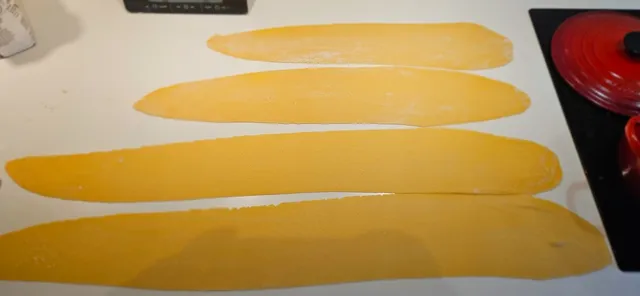 Kjør gjennom fra 0 til 8 (eller den tykkelsen du vil ha). Her eksempel på 5, 6, 7, 8.